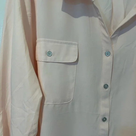 NWT Notations  Light Pink Button Down Front Long Sleeve Blouse - Picture 5 of 9